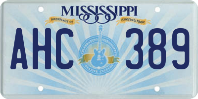 MS license plate AHC389