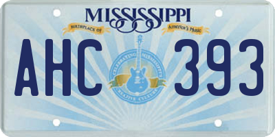 MS license plate AHC393