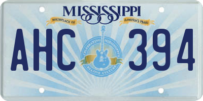 MS license plate AHC394