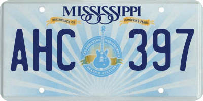 MS license plate AHC397