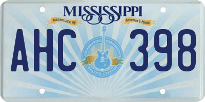 MS license plate AHC398
