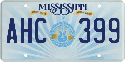 MS license plate AHC399