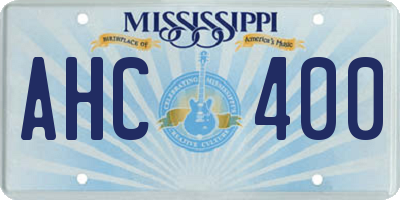 MS license plate AHC400