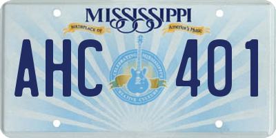 MS license plate AHC401