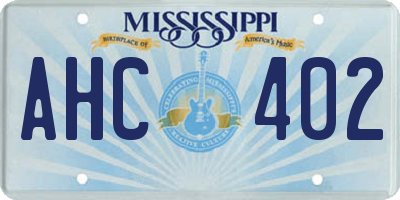 MS license plate AHC402