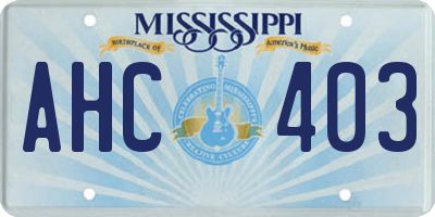 MS license plate AHC403