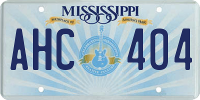 MS license plate AHC404
