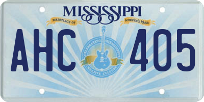 MS license plate AHC405
