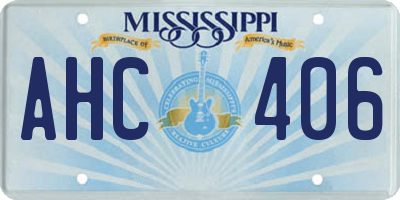 MS license plate AHC406