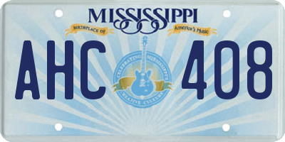 MS license plate AHC408