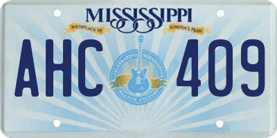 MS license plate AHC409