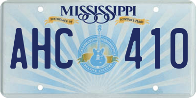 MS license plate AHC410