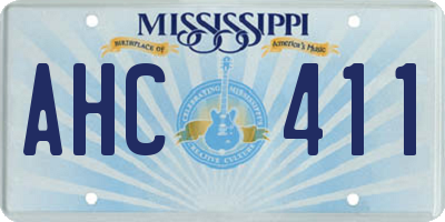MS license plate AHC411