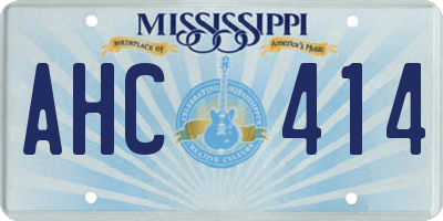 MS license plate AHC414