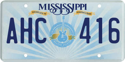 MS license plate AHC416