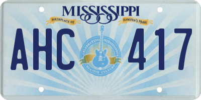 MS license plate AHC417