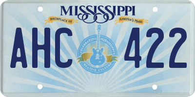 MS license plate AHC422