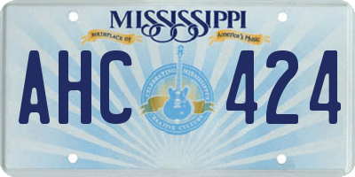 MS license plate AHC424