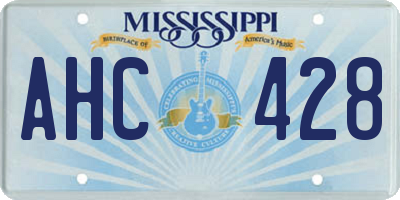 MS license plate AHC428