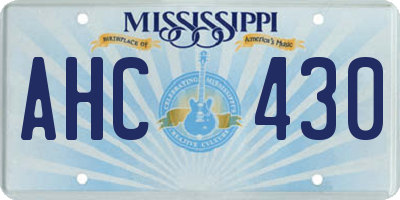 MS license plate AHC430