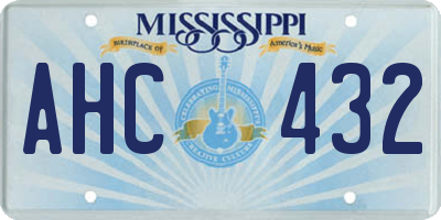 MS license plate AHC432