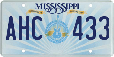 MS license plate AHC433