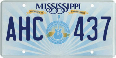 MS license plate AHC437