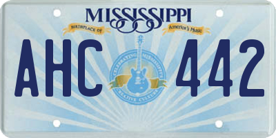MS license plate AHC442