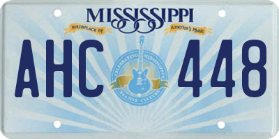 MS license plate AHC448