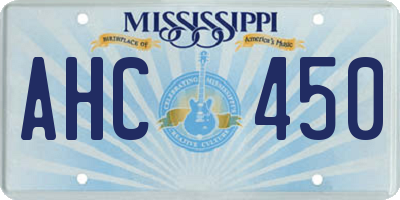 MS license plate AHC450