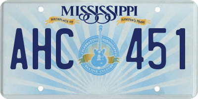 MS license plate AHC451