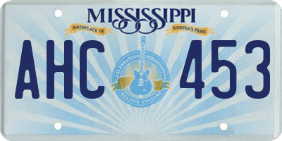 MS license plate AHC453