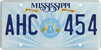 MS license plate AHC454