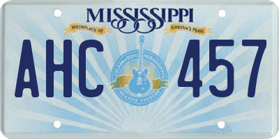 MS license plate AHC457