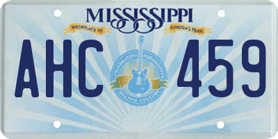 MS license plate AHC459