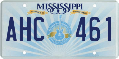 MS license plate AHC461