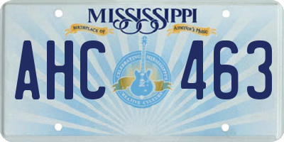 MS license plate AHC463