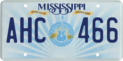MS license plate AHC466