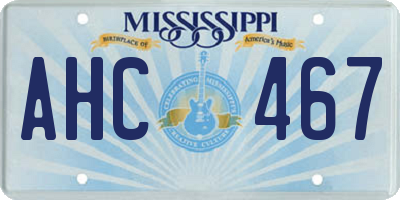 MS license plate AHC467