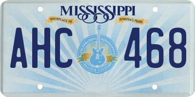 MS license plate AHC468
