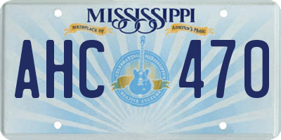 MS license plate AHC470