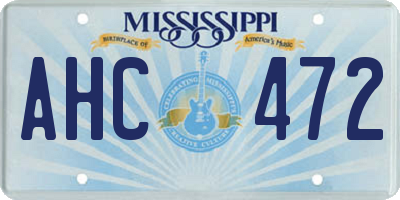 MS license plate AHC472
