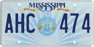 MS license plate AHC474
