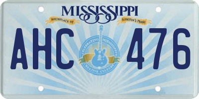 MS license plate AHC476