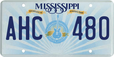 MS license plate AHC480
