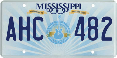 MS license plate AHC482