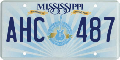 MS license plate AHC487