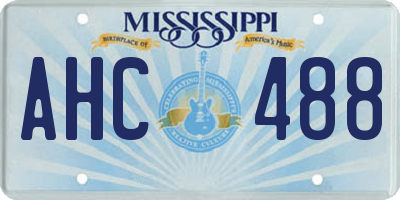 MS license plate AHC488