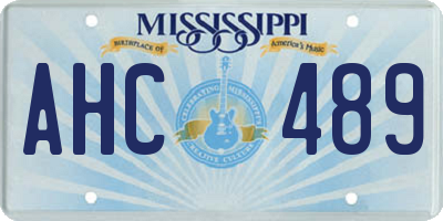 MS license plate AHC489