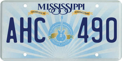 MS license plate AHC490